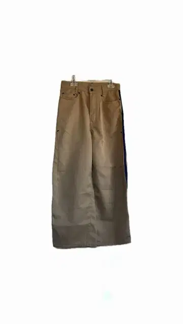 베이지 와이드 팬츠 사이드 스트라이프