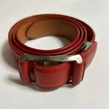 Leather Goods MORIYA 빨간색 가죽 벨트