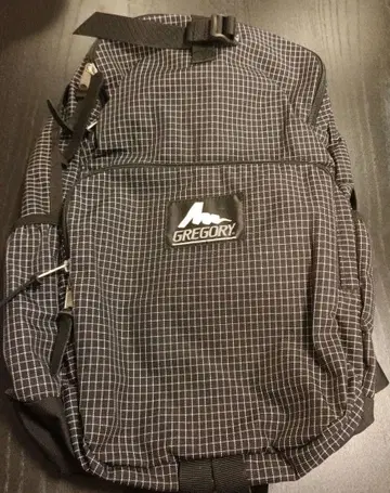 GREGORY 블랙 체크 무늬 백팩