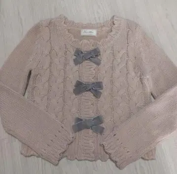 새상품급 여성용 르 르브 바니예 니트 가디건 리본