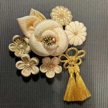 조각보 머리 장식 미니 동백꽃 성인식 시치고산 졸업식 일본 의류