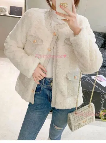 한국 / 보아 자켓 / 트위드 자켓 / 노카라 자켓