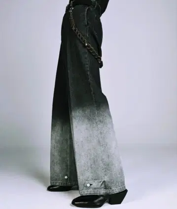 [새상품급] ADRER 그라데이션 와이드 플레어 데님 S사이즈