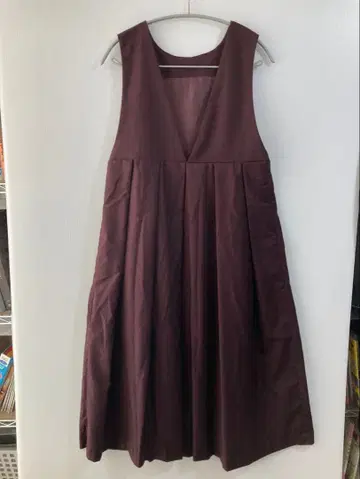 KBF 버건디 슬리브리스 원피스