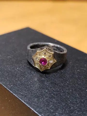 BondLamp 루비 실버 반지