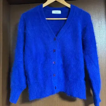 미사용에 가까운 NANING9 파랑 모헤어 가디건 긴팔 블루