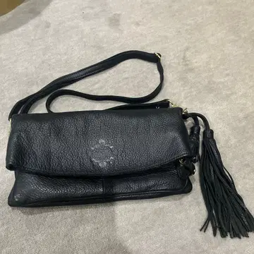 블랙 가죽 숄더백