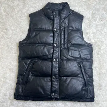 GREEN LABEL RELAXING 다운 베스트 램 가죽 양가죽