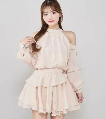 Darich 볼륨 쉬폰 미니 원피스