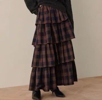 체크 캉캉 스커트 로리즈팜 이번 시즌 신상 미사용 새상품