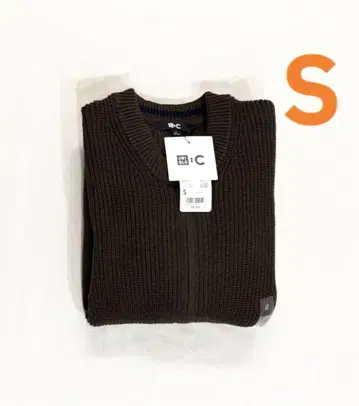 유니클로 C 크루넥 풀 집업 가디건 S 다크 브라운 새상품 UNIQLO