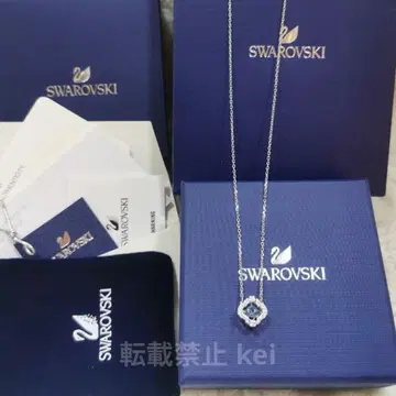 실버 블루 크리스탈 클로버 펜던트 목걸이 행운 액세서리