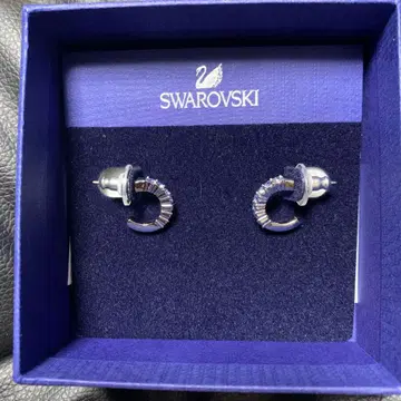 Swarovski 실버 후프 귀걸이