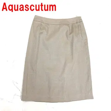 A7312 아쿠아 스큐텀 롱 스커트 실크 울 베이지 8