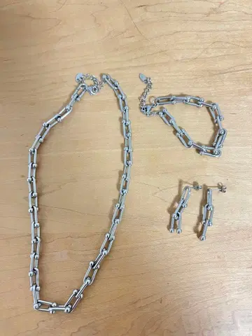 목걸이 귀걸이 팔찌 3세트 실버