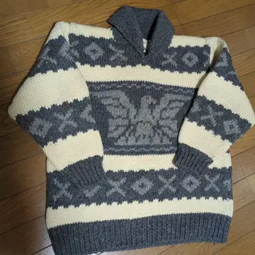 JUVIE CLUB 카우친 스웨터 울 100% M 이글 패턴