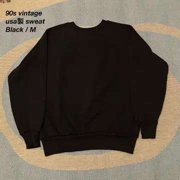 80~90s usa제 vintage 래글런 맨투맨 black M