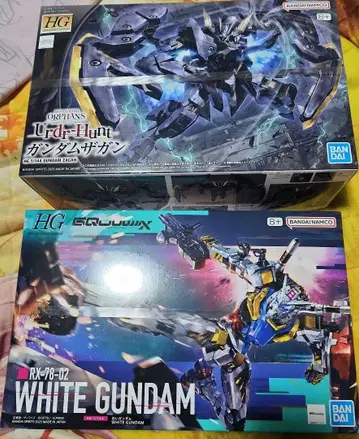HG 화이트 건담 & 건담 자간