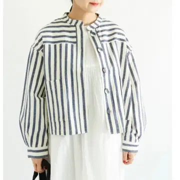 Samansa Mos2 SM2 절개 숏 블루종 린넨 혼방 봄/가을/겨울