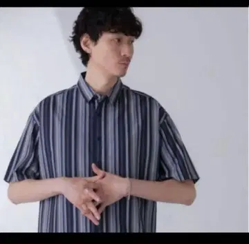 나노 유니버스 랜덤 스트라이프 빅 셔츠 반팔