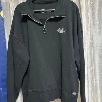 Dickies 하프 지퍼 맨투맨 블랙