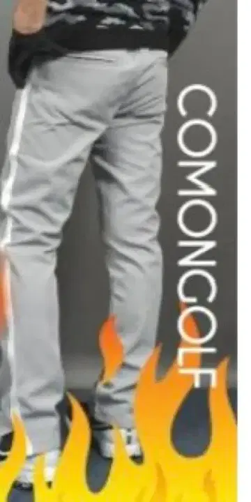 커먼골프 안감 플리스 팬츠 라인 밴딩 슬릿 겨울
