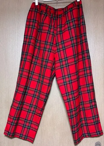 사라웨어 sarah wear 레드 계열 울 체크 팬츠 거의 미사용 일본제