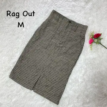 Rag Out [ M ] 체크 무늬 타이트 스커트 그레이 포켓 부착