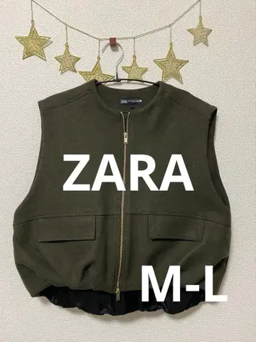 ZARA 카키 볼륨 베스트 지퍼