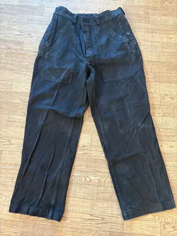 스위스군 후기형 데님 워크 팬츠 BLACK 염색 빈티지 블랙 염색