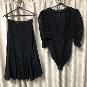 사교댄스 셋업 블랙 라메 M 사이즈