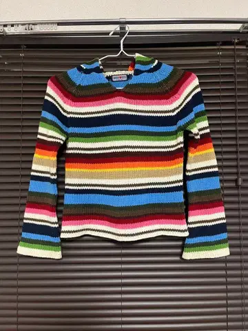 멀티 보더 니트 후디