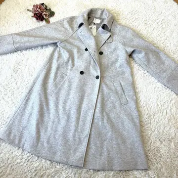 [택 포함 새상품] grove 그로브 롱 코트 더블 브레스트 그레이 M