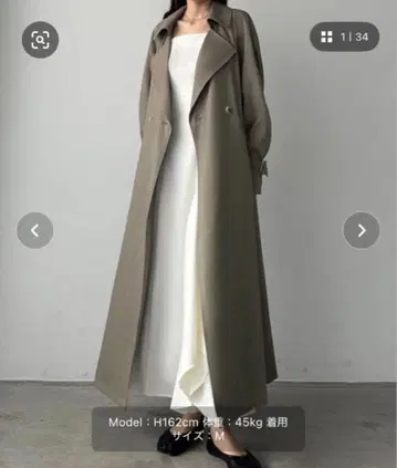 얇은 소재 캔디 슬리브 트렌치 오버코트 M