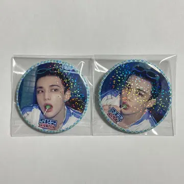 K-POP 아이돌 글리터 캔뱃지 2개 세트