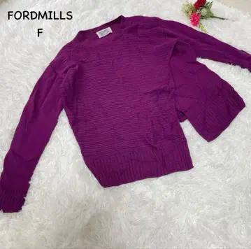 포드밀스 [ F ] 긴팔 니트 스웨터 랩 스타일 스트라이프 로우 게이지
