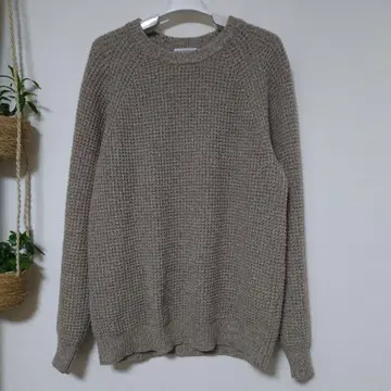 어반 리서치 도어스 와플 편직 크루넥 울 스웨터 M