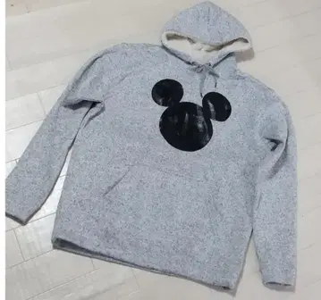 미키마우스 프린트 그레이 후드티