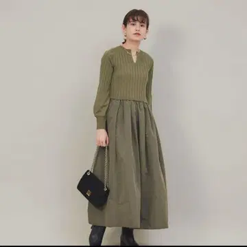 완판템 Rouge vif 루즈비프 라클레 패브릭 콤비 원피스