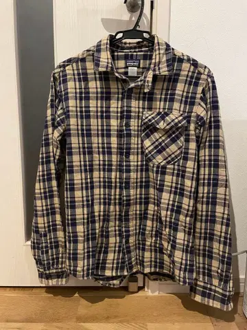 Patagonia 플란넬 셔츠 네이비/크림 체크 M 사이즈 좋은 배색