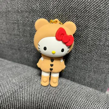 헬로키티 곰 후드 키링