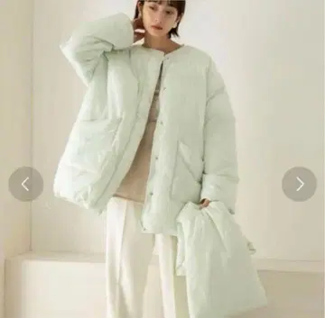 KBF 다운 아우터 다운 자켓 민트 그린 볼륨 컬러