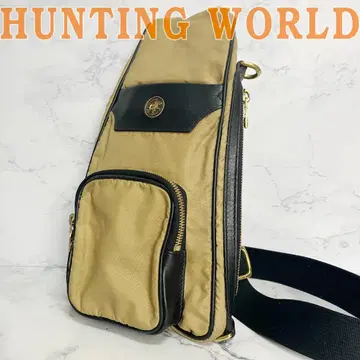 B813 [인기] 헌팅 월드 나일론 바디백 베이지 블랙