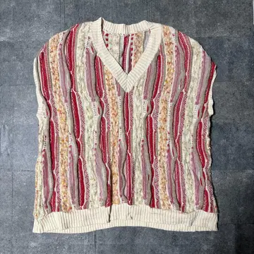 NARU 마블 웨이브 V넥 니트 베스트