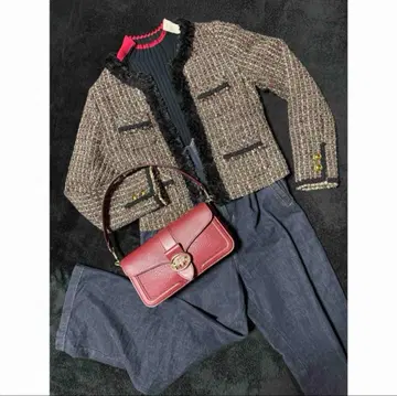 루니 노카라 트위드 자켓 베이지 계열