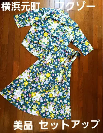 새상품급 요코하마 모토마치 후쿠조 꽃무늬 셋업 M 사이즈