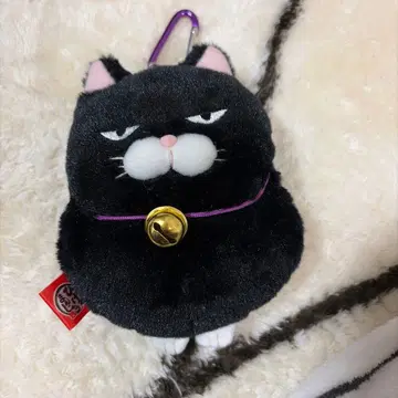 히게만주 봉제 인형 블랙콩 릴 파우치 카라비너 포함