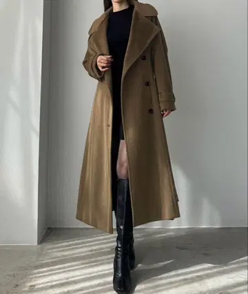 2way 하이넥 울라이크 허리 쉐이프 플레어 코트