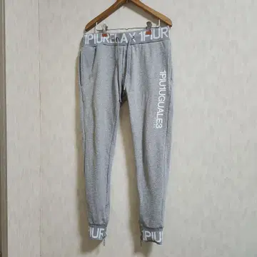 우노피우노우과레토레 큐빅 스웨트 팬츠 그레이 로고