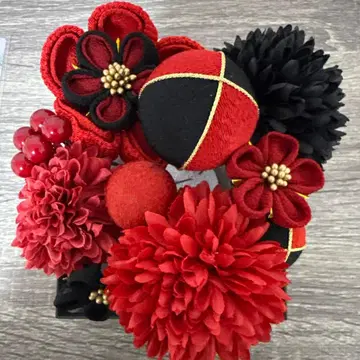 빨검 일본 의류 머리 장식 세트